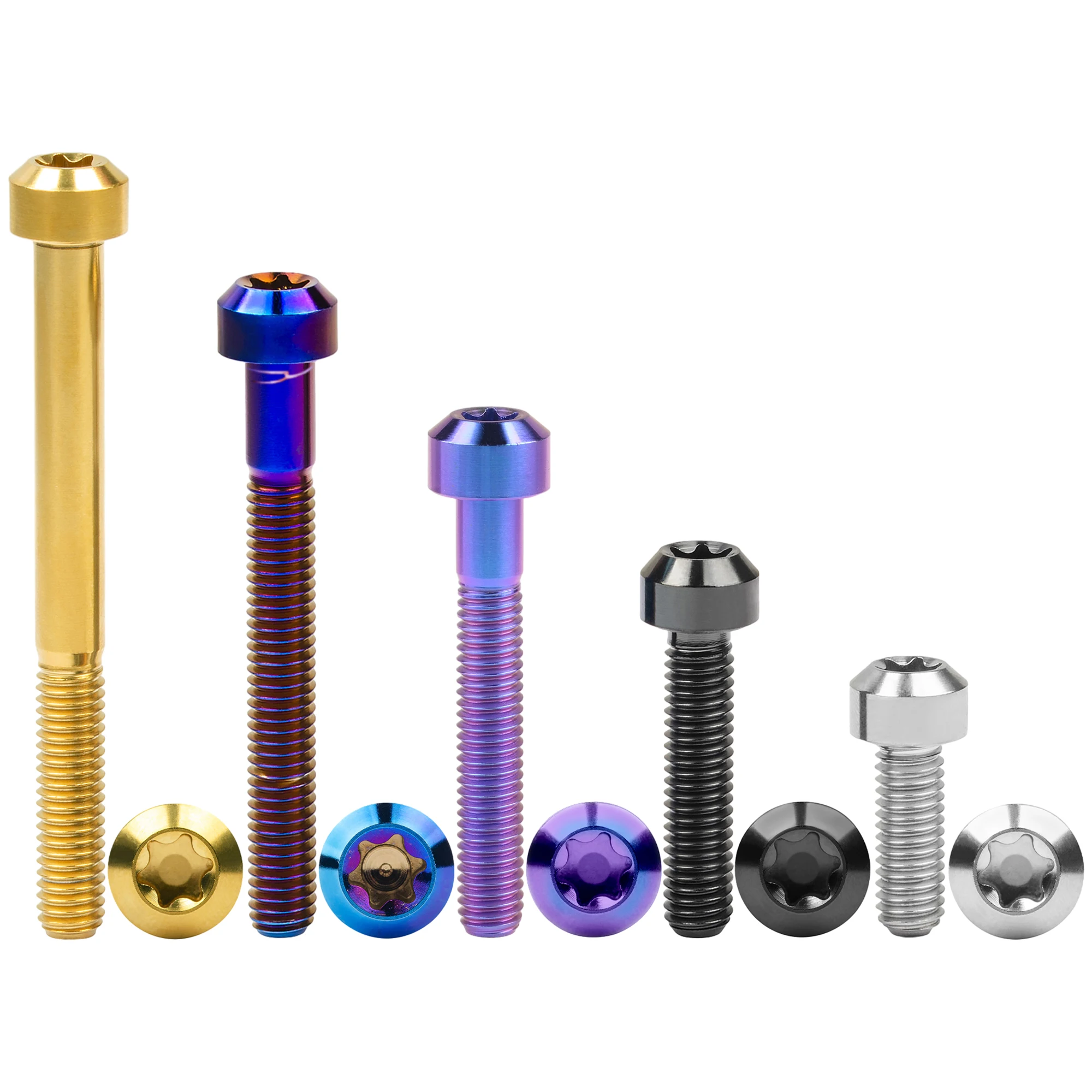 AliExpress Wanyifa Titanium Ti Bolts M5/M6x10- 80mm Torx Head Screws for Bicycle Motorcycle refit fasteners 12PCS