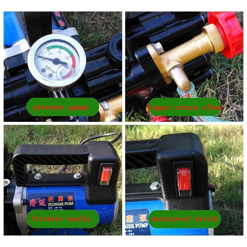 Imagem -04 - Atuador Pulverizador Agrícola Bomba o Elétrica Pulverização Pulverizador de Irrigação da Lavagem de Carro de Alta Pressã 12v 24v 60v 72v 220v