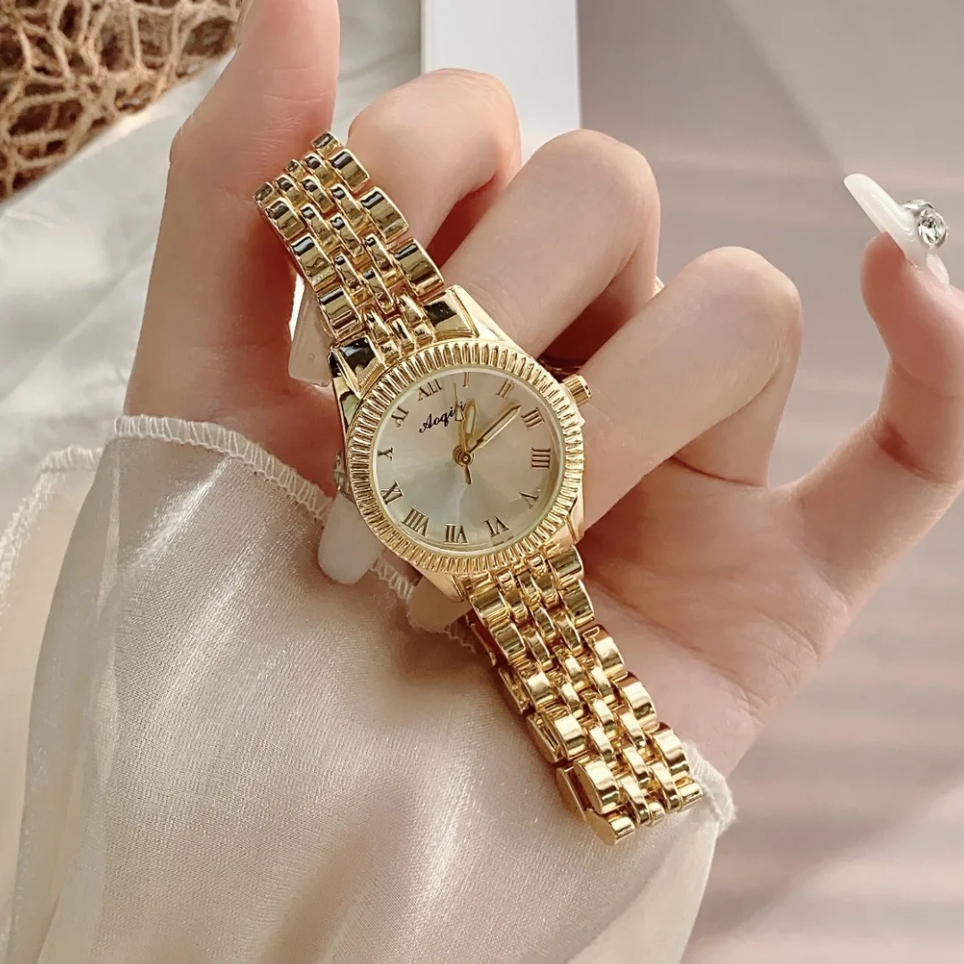 Luxury Gold Watches Women Digital Quartz Watch Big Dial Casual Bracele Watch Montre Femme Ladies Gifts Folding Clock