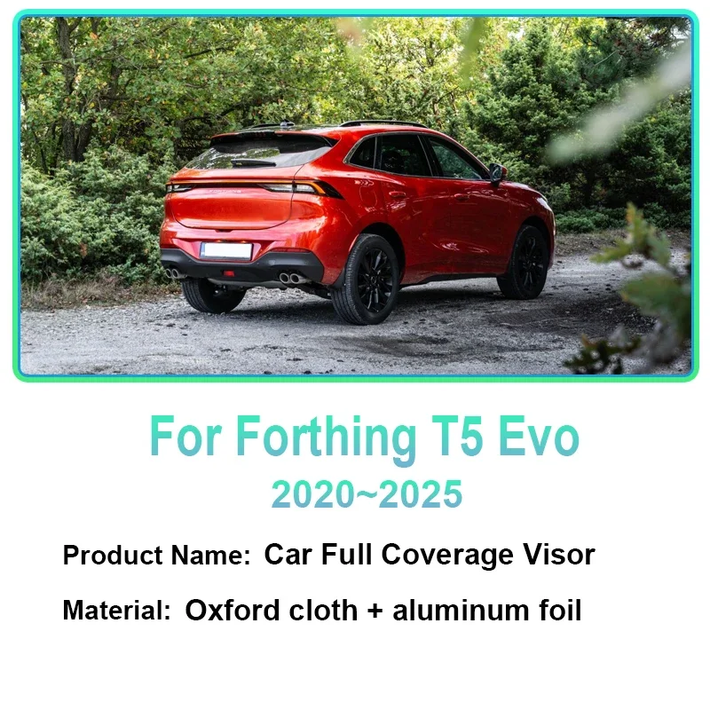 For DFSK Forthing T5 Evo 2020~2025 Anti-UV Car Sun Protection Steel Ring Front Windshield Sunshade Heat insulation Accessories