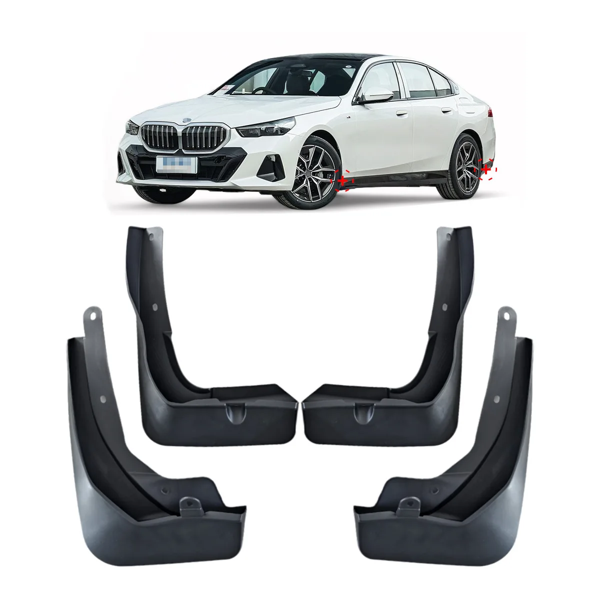 For BMW 5 Series G60 Saloon G61 Estate M Sport And i5 M5 Sport Mud Flaps Splash Guards For BMW 5Series Mudguards 4pcs 2023 No