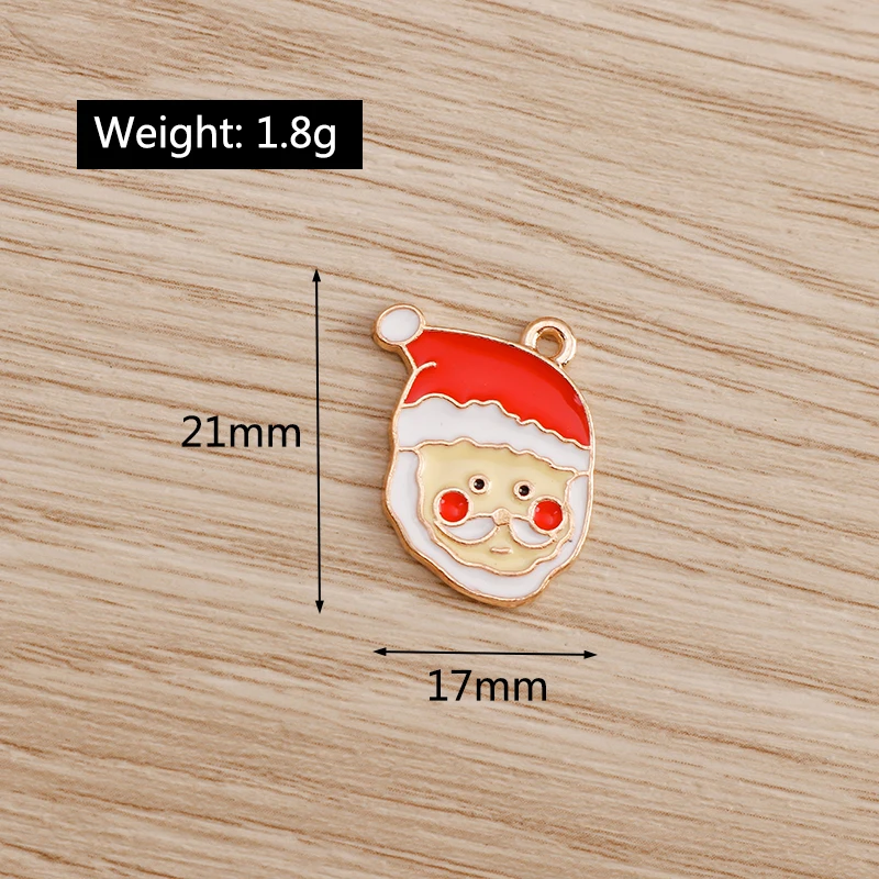 Tusember 20 Stück Emaille-Weihnachtsanhänger mit Weihnachtsmann, Hirsch und Schneeflocke für DIY-Anhänger, Halsketten, Ohrringe, Armbänder, handgefertigter Schmuck – Detail 12