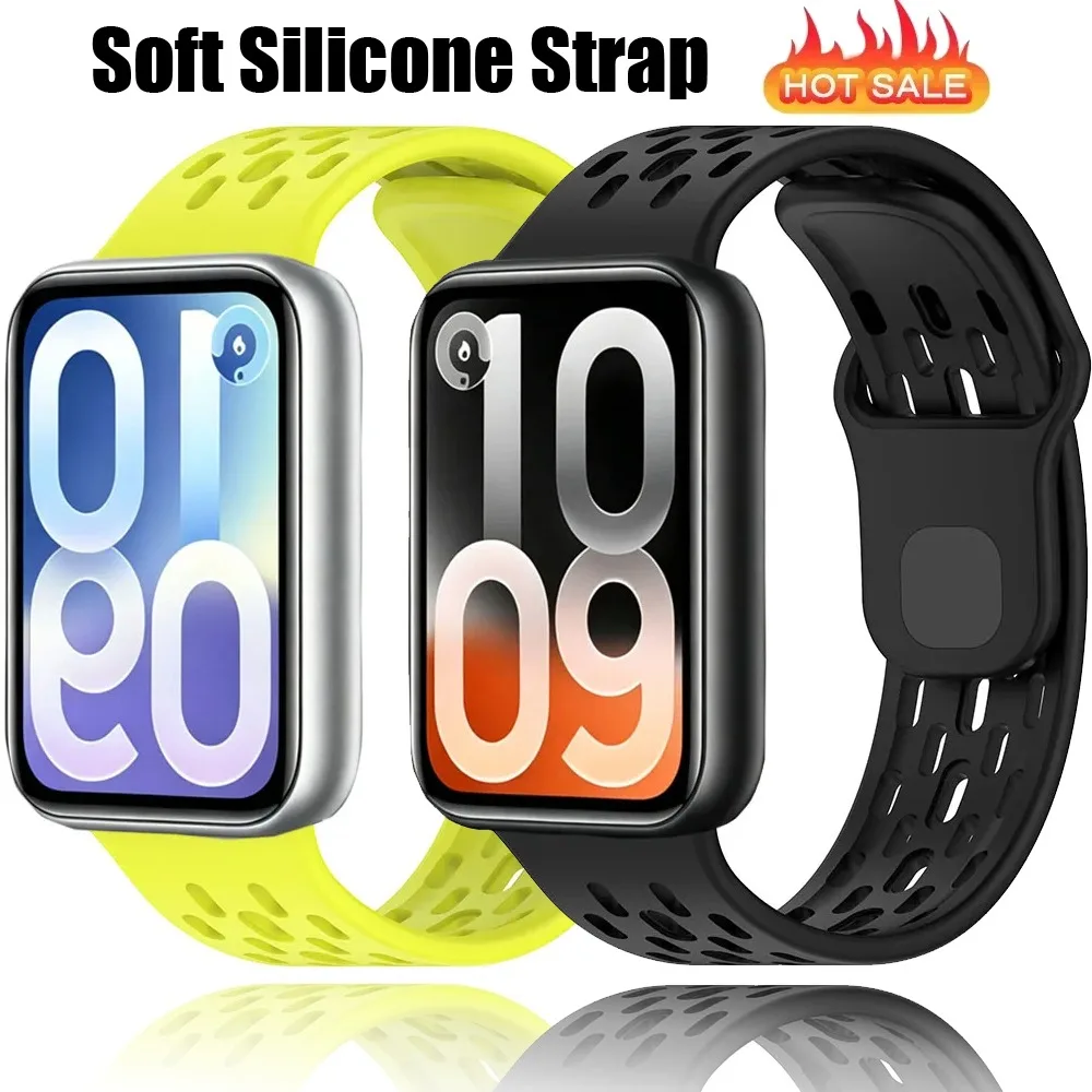 Sportliches Weiches Silikonarmband für Xiaomi Mi Band 10 Pro/9 Pro/8 Pro Smartwatch Atmungsaktives Armband für Redmi Watch 6-5-4
