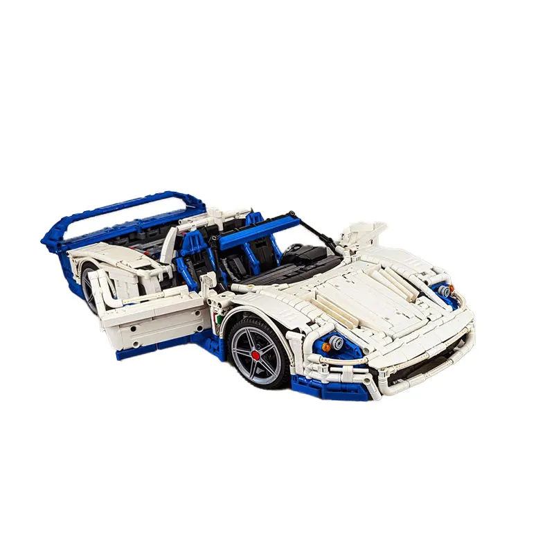 MOC-194244 Super Car Blue and White Color MOC Building Blocks, DIY Model, Assemble Bricks, High Difficulty Toys Birthday Gifts