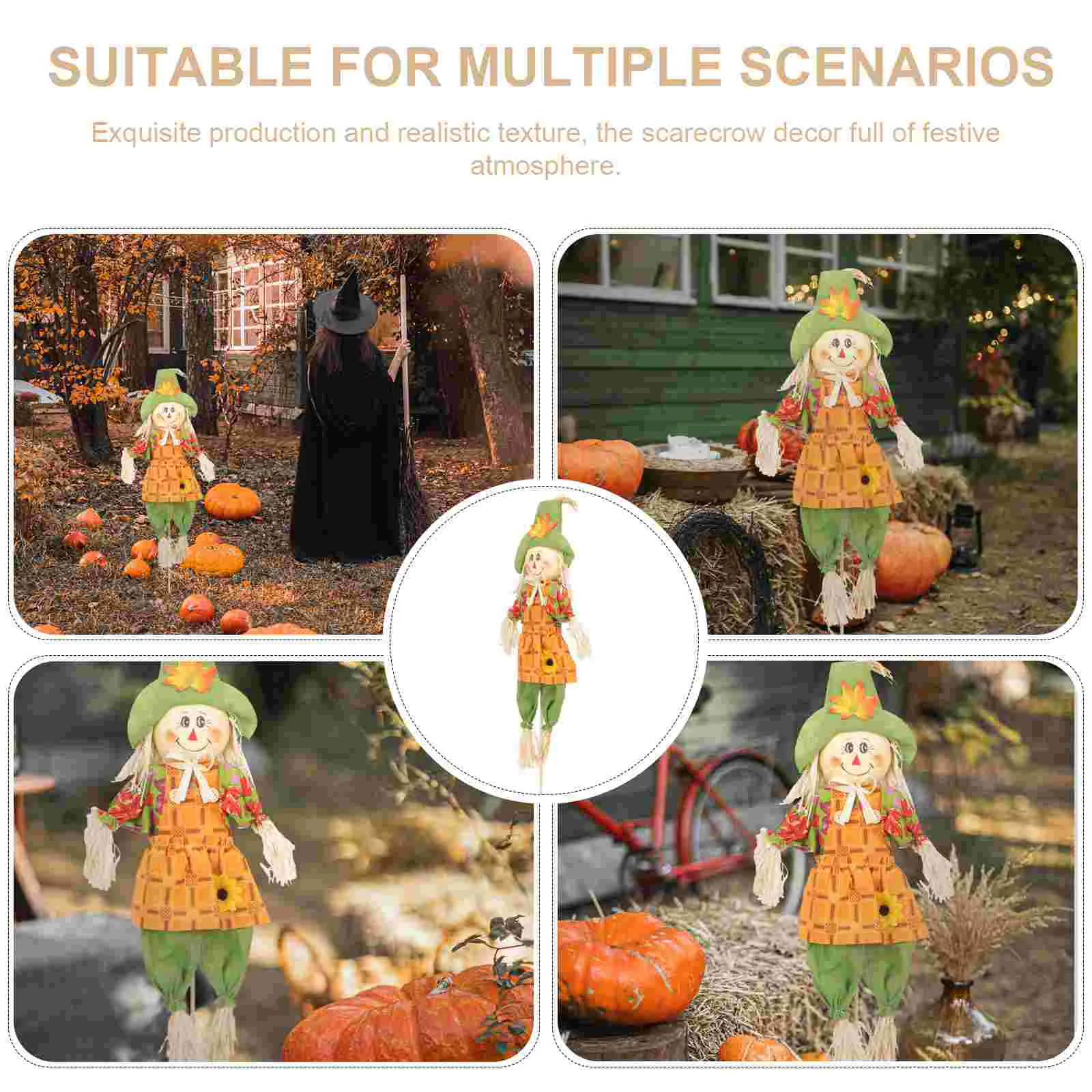 Scarecrow Decorscarecrows Decoration Harvest Thanksgiving Fall Sitting Porch Yard Standing Outdoor Ornaments Garden Front Boy