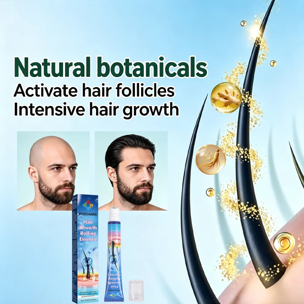 Mini Massage Roller Hair Care Serum Hydrate & Nourish Scalp Improve Dry Hair Root Hair Treatment Liquid，Thicken hair