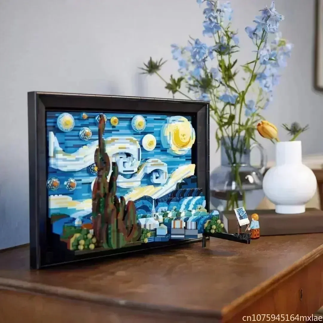 

new 2316pcs The Starry Night Vincent Van Gogh Model Building Blocks Bricks Educational Toys For Boy Kids Christmas Gifts 21333
