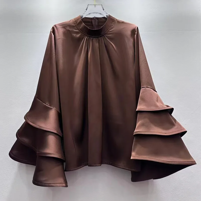 

Fashionable Elegant Commuter Ruffle Bell Sleeve Versatile Autumn High-End Shirt Women's Top