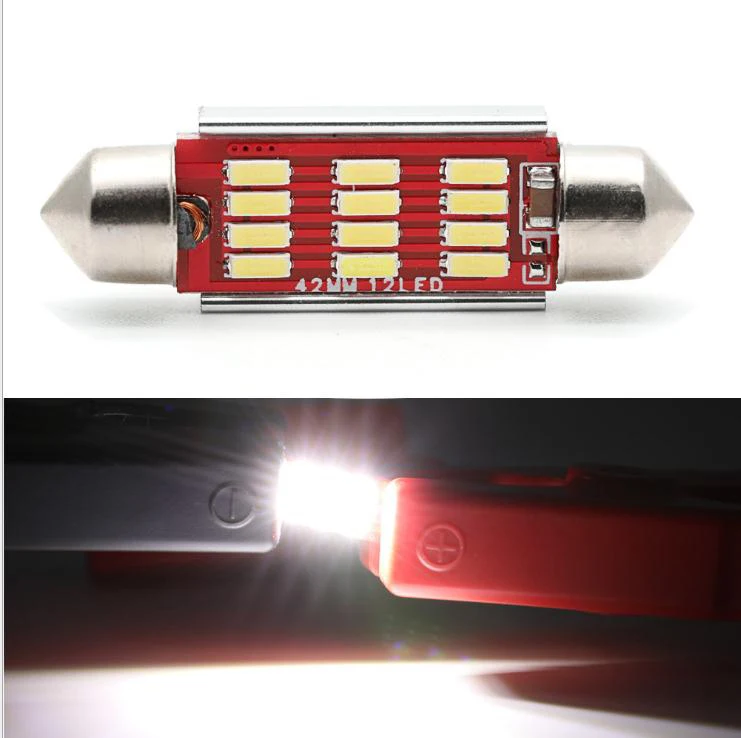 2 قطعة C5W LED 12SMD Canbus اكليل 31 مللي متر 36 مللي متر 39 مللي متر 41 مللي متر سيارة شاحنة لمبة الداخلية القراءة ضوء لوحة ترخيص مصباح خطأ مجاني 12V24V