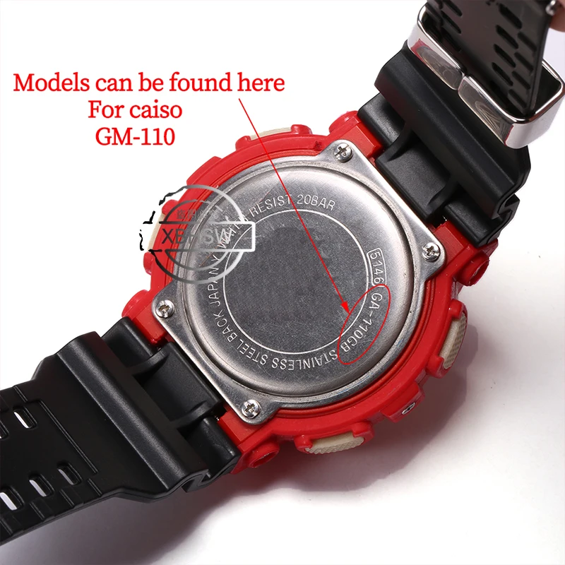 Watch Accessories Suitable for Casio  GM110G gm110 Small Steel Cannon Mens 16mm Resin Strap Waterproof PinBuckle Bracelet