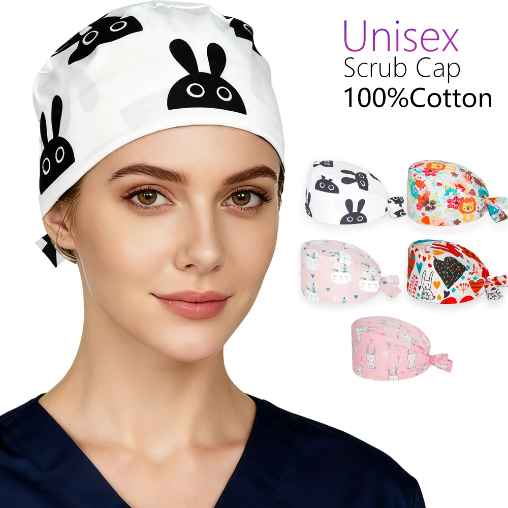 التمريض قبعة جراحية للمرأة رجل الأرانب سبا مستشفى عيادة العمل فرك قبعة الأسنان الشيف التخدير جراحة طبية قبعات جديد