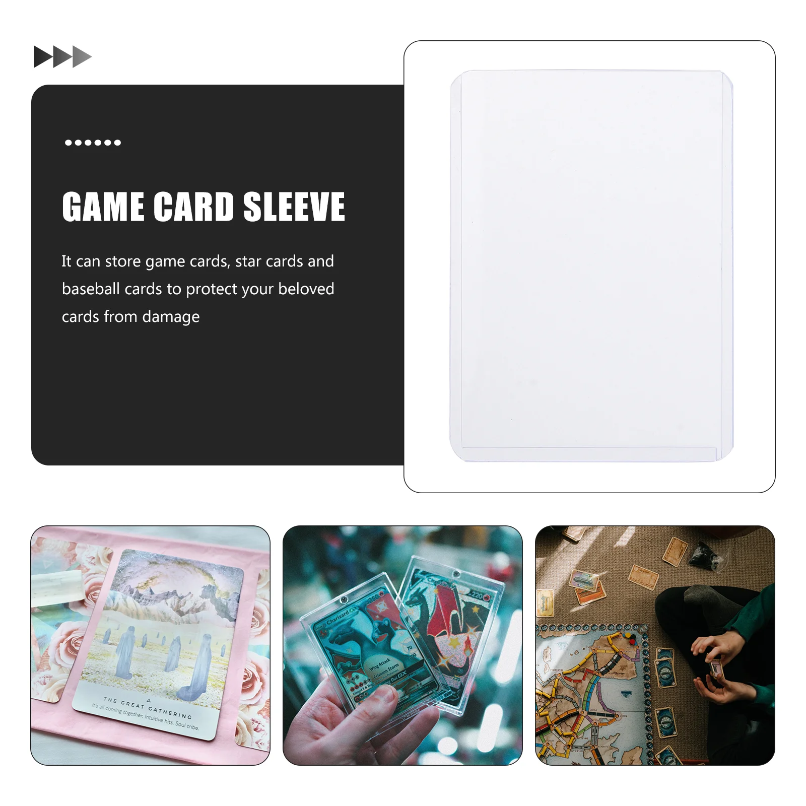 30 Pcs Game Card Sleeve Tally Playing Cards Protector Loader Cover Sleeves Pvc for Hard Storage Covers