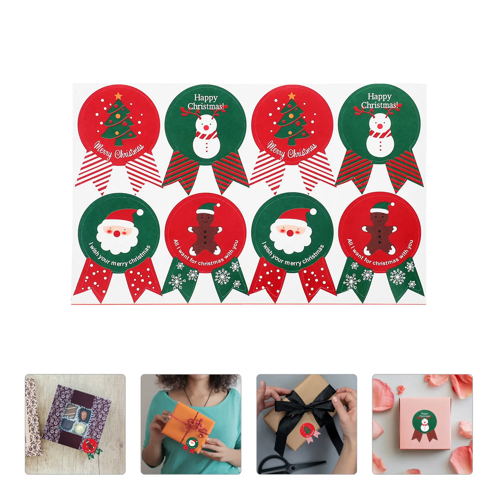 20 Pcs Envelope Sticker Christmas Party Stickers Wrapping Gift Seals Chritsmas Elk Sealing Labels