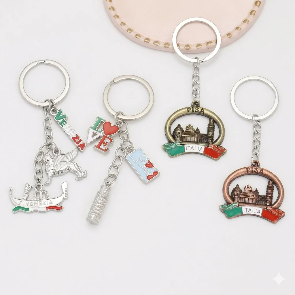 Chaveiro de Lembrança de Veneza com Pingentes de Gôndola e Leão Alado de São Marcos, em Metal Esmaltado, para Mochila, Artesanato, Chaveiro de Carro, Presente de Viagem de Veneza