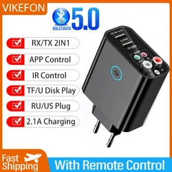 VIKEFON Bluetooth 5.0 Audio Receiver Transmitter Stereo Wireless Adapter Disk Play Quick Charge For Headphone TV IR APP Control