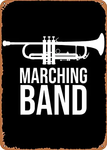 

Marching Band Vintage Look Metal Sign Art Prints Retro Gift 8x12 Inch