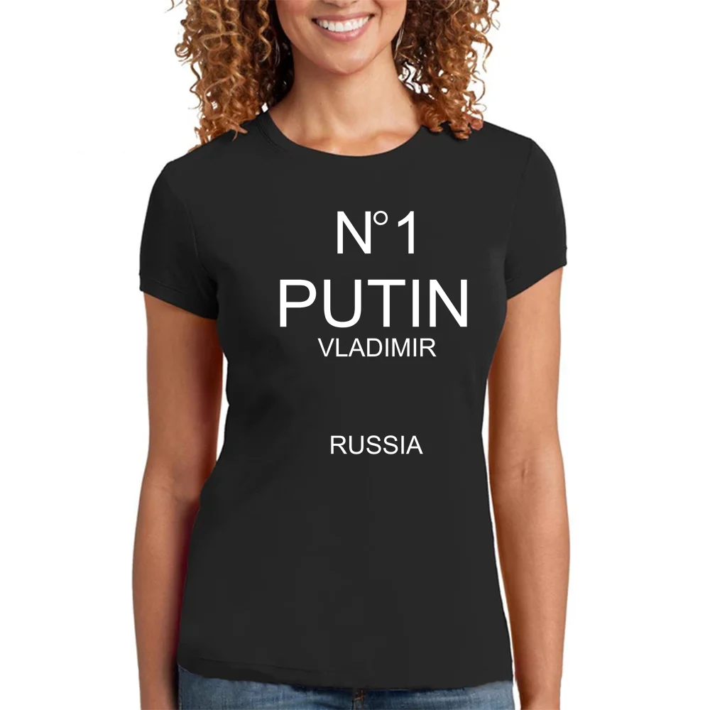 N1 Vladimir Putin Russia President T Shirt For Women Female Adult Round Collar Cotton Short Sleeve T-Shirt Tshirt Tops Tees