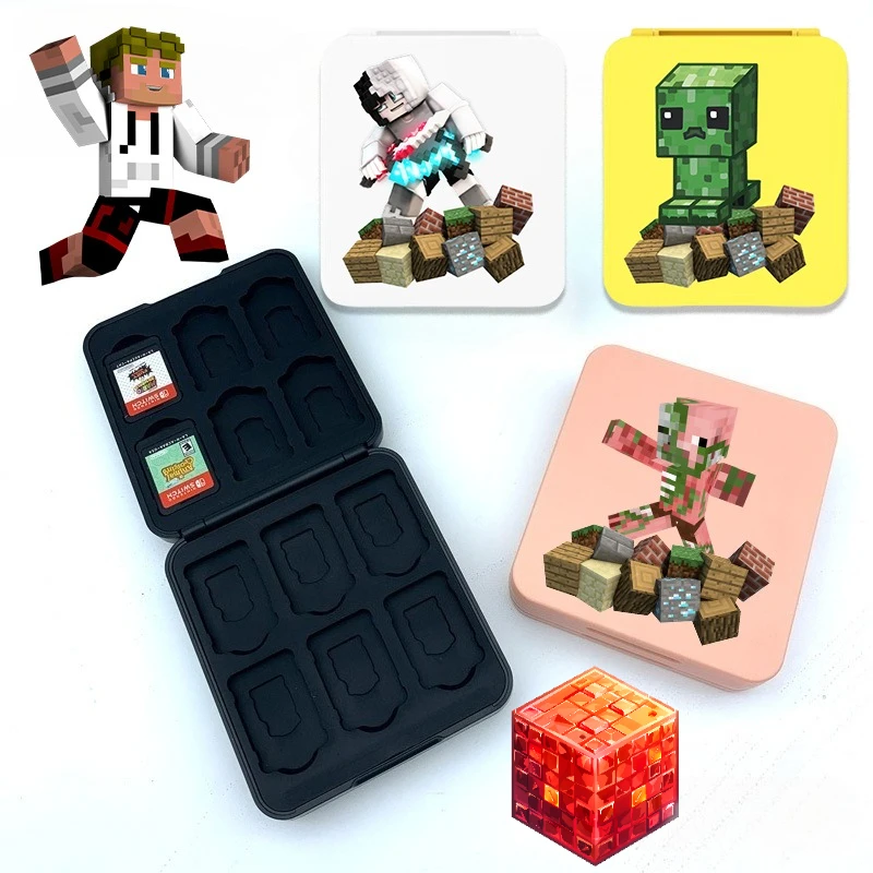 Minecraft 12-битная силиконовая коробка для карт, защитный чехол для карт, чехол для карт с героями мультфильмов, держатель для хранения аксессуаров для Nintendo Switch Minecraft 12-битная силиконовая коробка для карт, защитный чехол для карт, чехол для карт с героями мультфильмов, держатель для хранения аксессуаров для Nintendo Switch