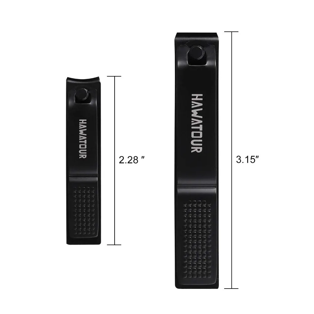 Ensemble de coupe-ongles, coupe-ongles ultra tranchants et robustes avec étui en étain visiblement, noir