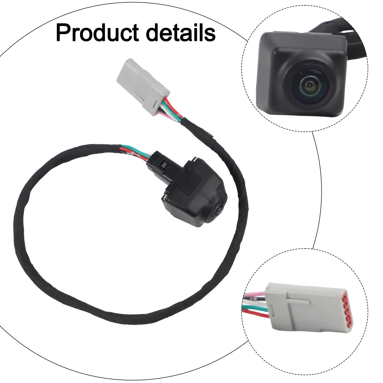 Backup Camera Black Rear View Camera Wear-resistant Easy Installation Made Of ABS Material Reliable Performance