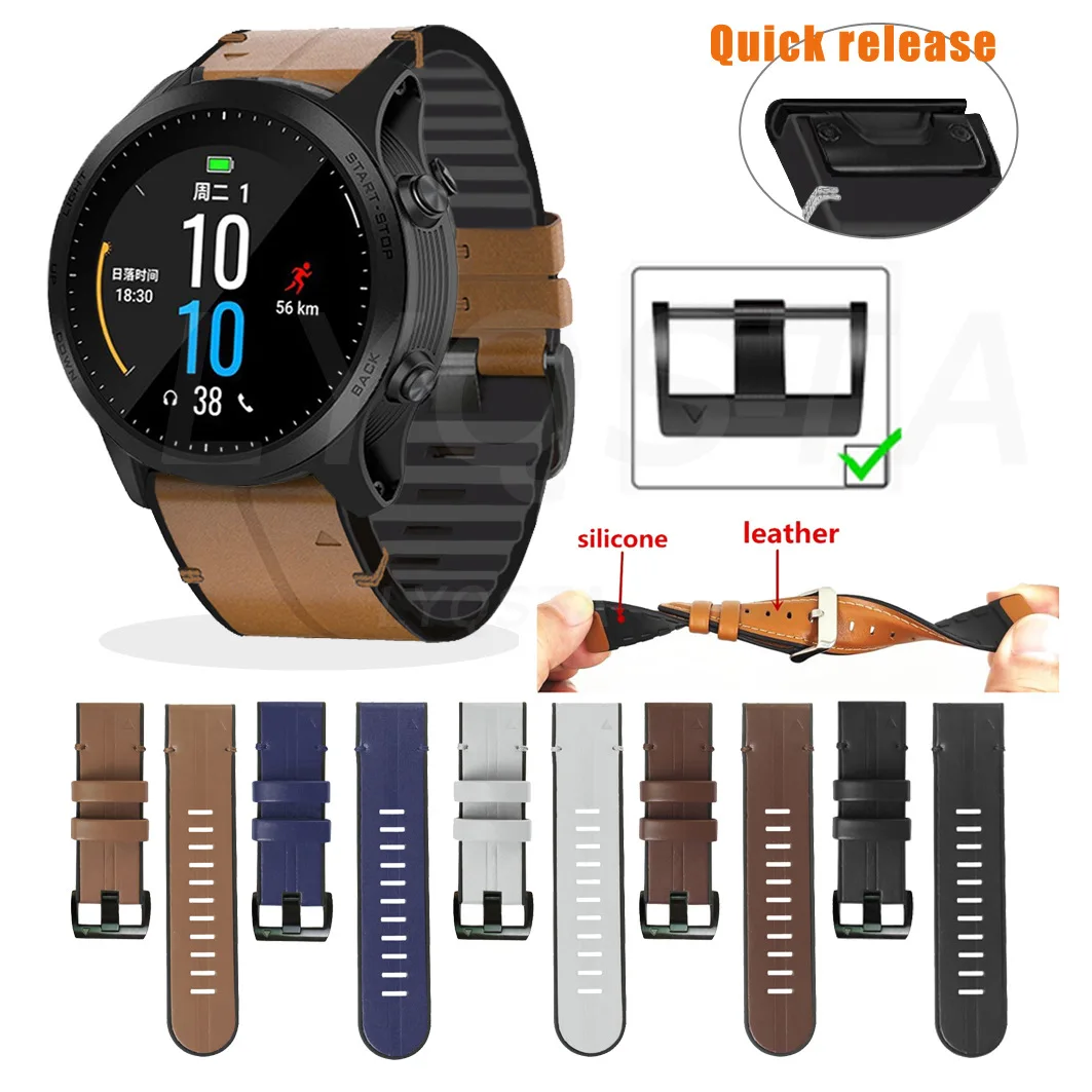 Silicone Leather Quick EasyFit For Garmin Fenix 6X 6 Pro Accessories Bracelet For Fenix 5 5X/TACTIX DELTA/Approach S62 Watchband