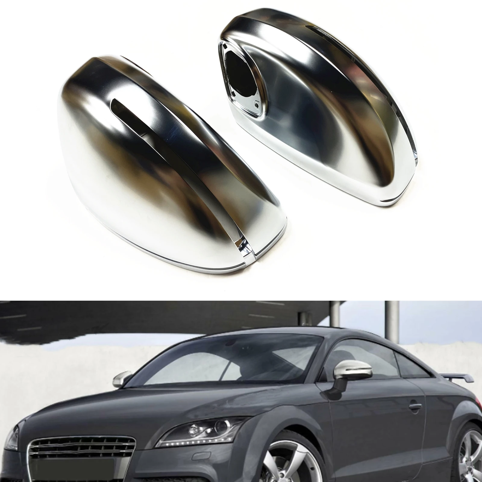 

Car Exterior Rear View Mirror Cover Replacement Cap For Audi TT TTS MK2 8J TTRS R8 2006 2007 2008 2009 2010 2011 2012 2013-2014