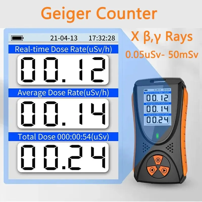 HFS-10 High-Sensitivity Dose Alarm X Β Γ Rays Nuclear Radiation Detector 0.05uSv-50mSv Geiger Counter with Alarm Function