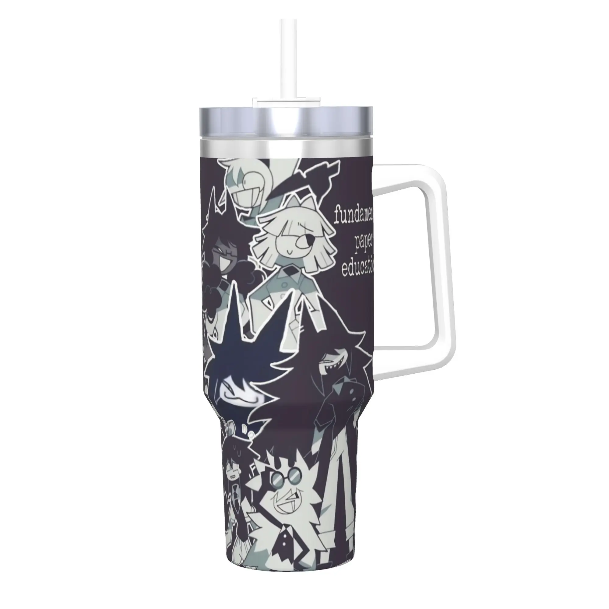 FPE Fundamental Paper Education Tumbler With Straw  Stainless Steel Mug Double Wall Vacuum Insulated for Cold Or Hot 40oz