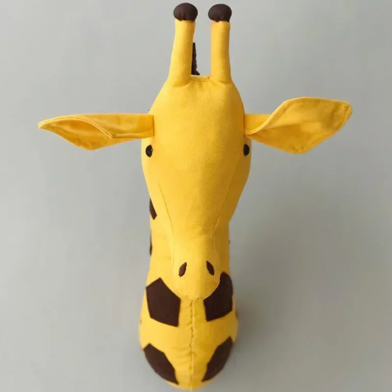 Adorável 3d elefante girafa zebra cabeça de animal boneca de pelúcia quarto do bebê pendurado na parede quarto das crianças decorações para casa ornamento presente