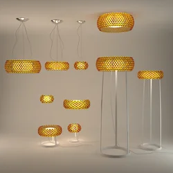 Luces colgantes acrílicas modernas, Bombilla RS7, accesorio para comedor, Foscarini, Caboche, Dia35/50/65CM, lámpara colgante de oro transparente