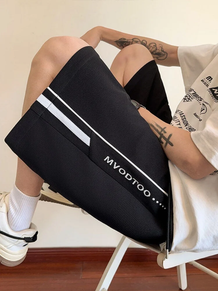 

Спортивные шорты в стиле пэчворк для подростков, летние, тонкие, повседневные, свободного кроя, для баскетбола и бега, с эластичным поясом