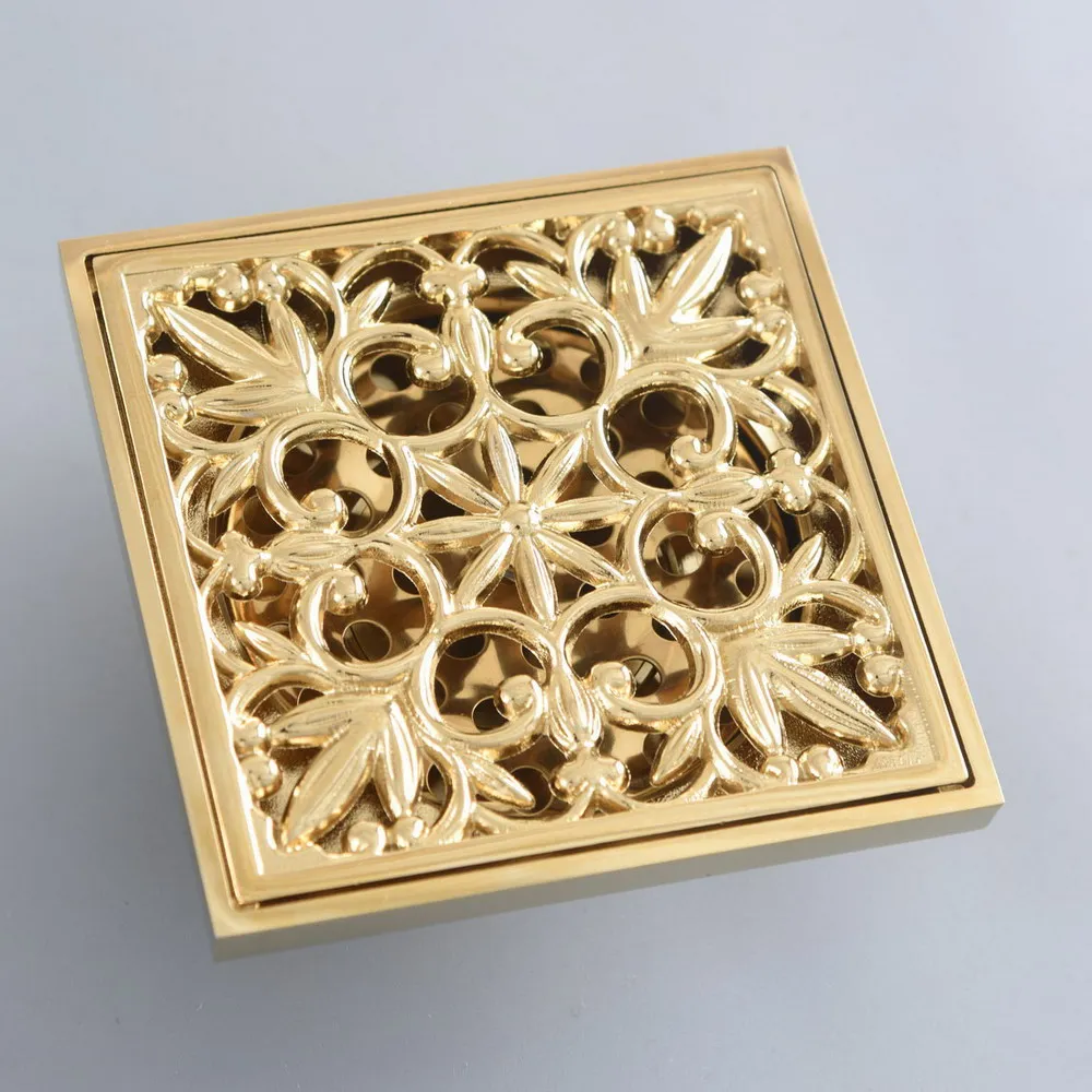 

Латунная вставка для плитки золотого цвета, квадратный слив для пола в ванной комнате, решетка для мусора, слив для душа Lhr101