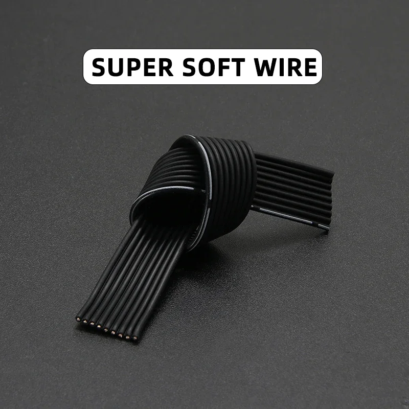 2/5/10M Silicone Parallel Wire 30 28 26 24 22 20AWG Multi-core 2P 4P 6P 8P 14P High Temperature Resistant Fexible Copper Cable