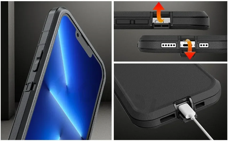 Hülle für iPhone 18 Pro Max 17e 17 Pro Max 16 Pro 15 14, robuste Stoßdämpfung, vollständiger Körperschutz, Silikon-Gummi-Cover – Detail 7