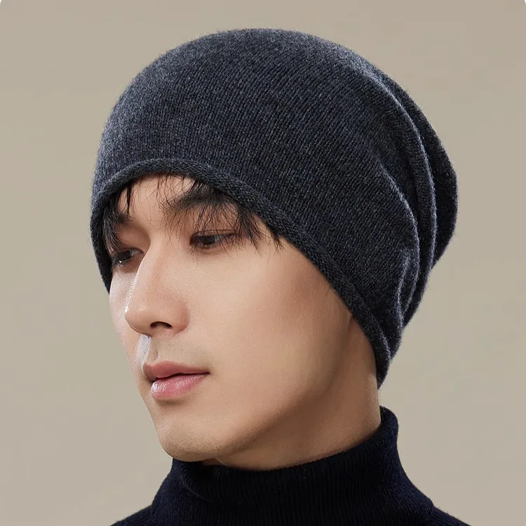 Einfache Klassische Reine Wolle Hut Frauen Männer Herbst WInter Curling Haufen Beanie Männlich Weiblich Hohe Qualität Gestrickte 100% Wolle Kalten Hut – Detail 10