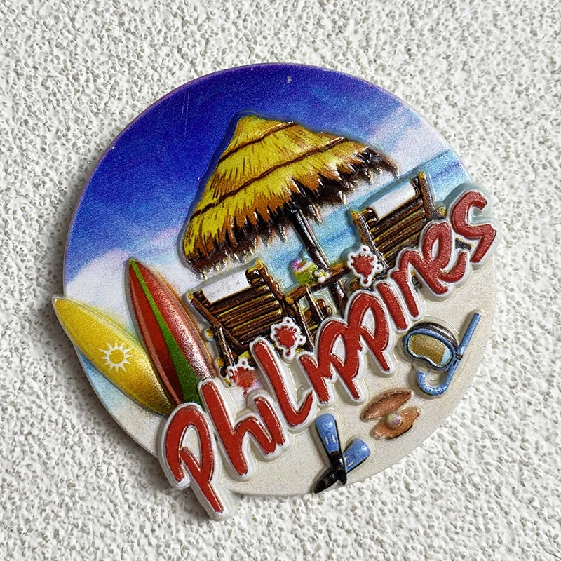 Philippine Seaside World travel souvenirs, 3D magnetic refrigerator stickers, kitchen and home decor, travel gifts