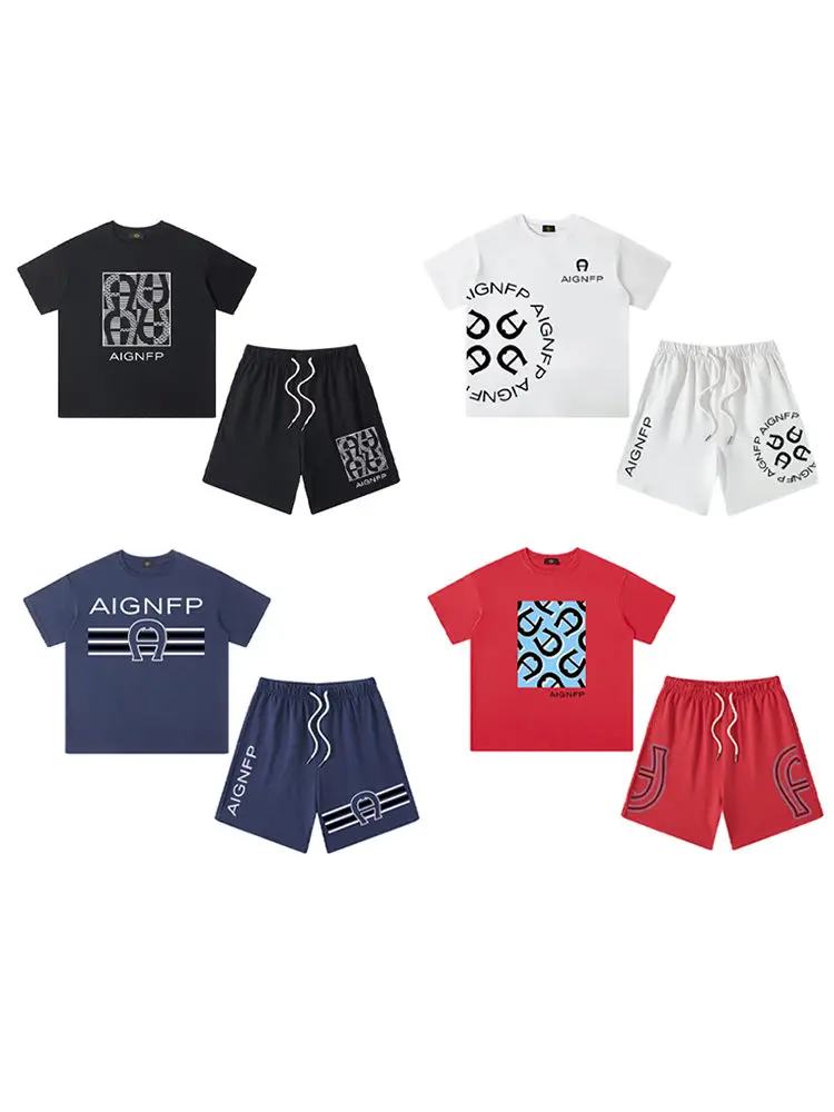 

Boys Summer Clothes Set 2025 Kids Short sleeve Cotton Tees Stripe Letter Print Tops Shorts 2Pcs Sets Casual Children's Clothing