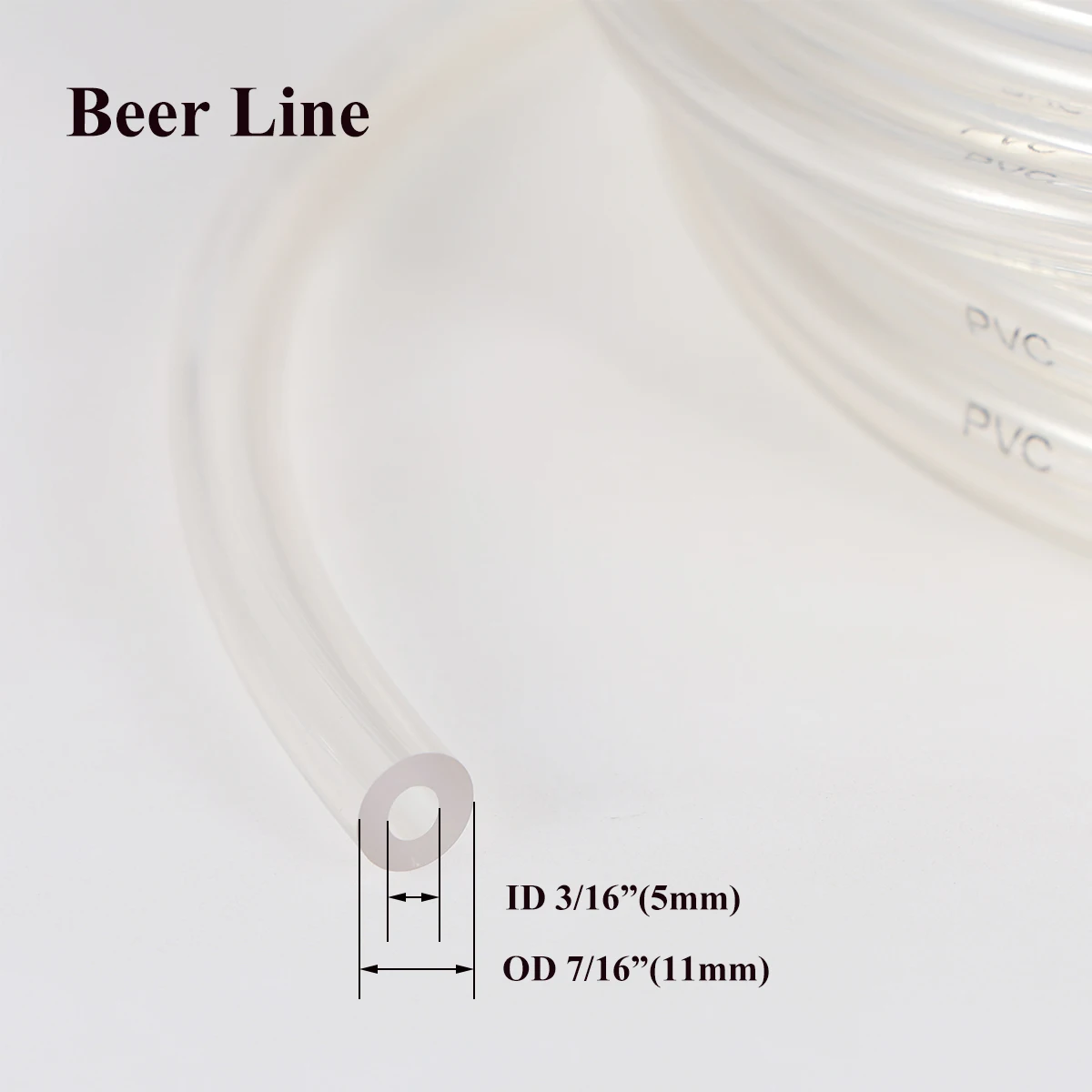 Beverage & Gas Tubing 5/6/8mm ID Food Grade Clear/Red Vinyl Tube Anti-kinking Non-toxic Odorless Draft Beer Dispensing Hose