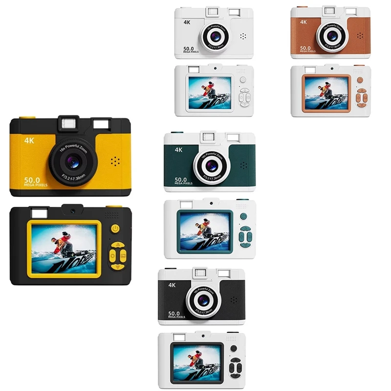 

M16K-4K Digital Camera Retro Dual Lens Multifunction CCD Instant Thermal Camer For Travel Students Compact Photography