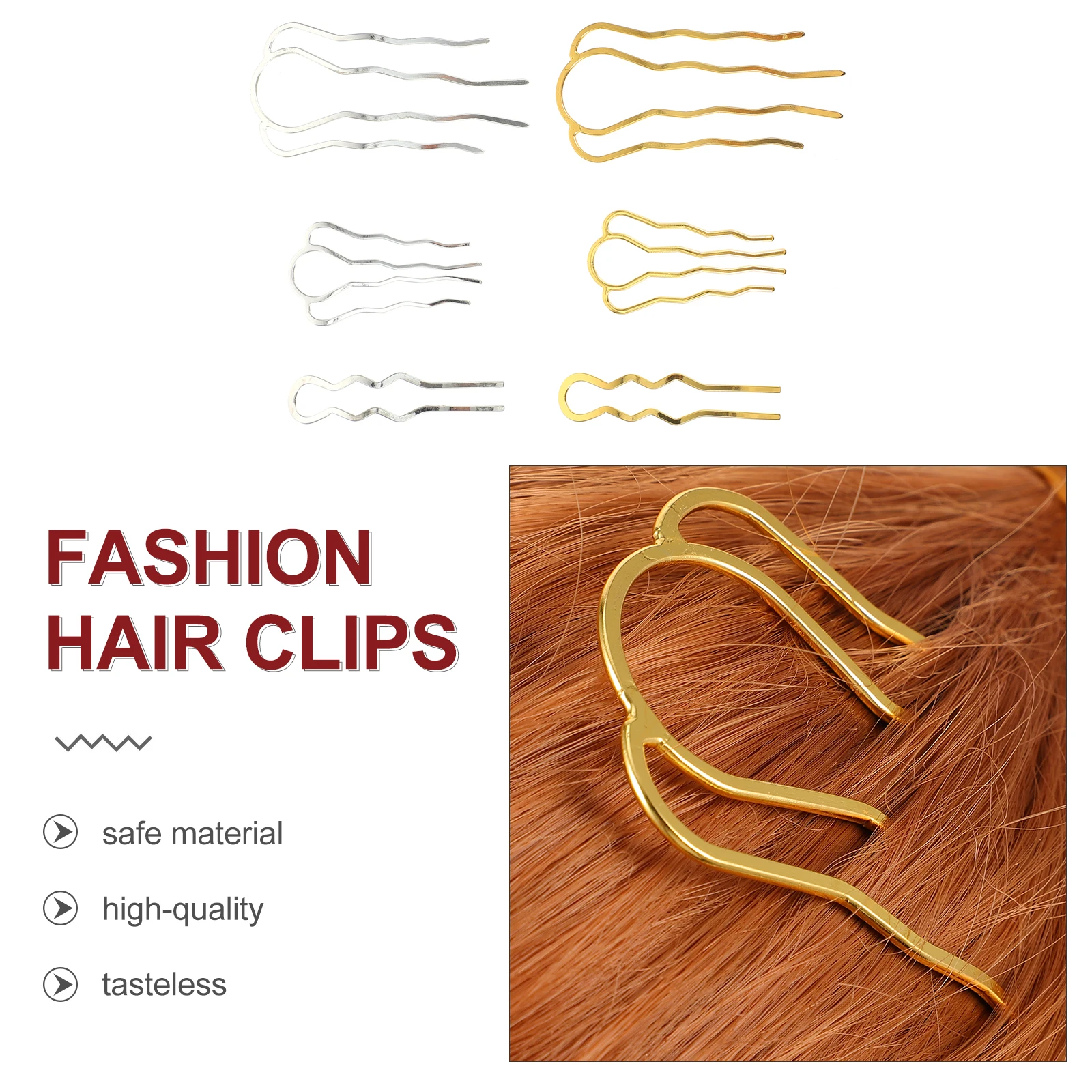 

6pcs Hairpins Set Women Girl Headdress U Type Chignon Bun Sticks Iron Art Vintage Personalized Forks Simple Lightweight Hair