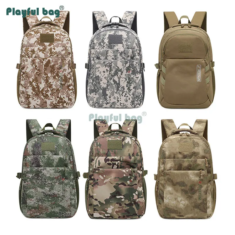 

Playful bag Large-capacity camouflage bag Wear-resistant Backpack Outdoor laptop bag Mountaineering Waterproof AVA49