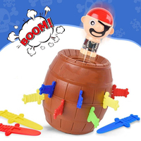 Children's Toys Pirate Barrel Toys Lucky Game Jumping Pirates Bucket Sword Stab Pop Up Tricky Toy Family Jokes For Kid Gift
