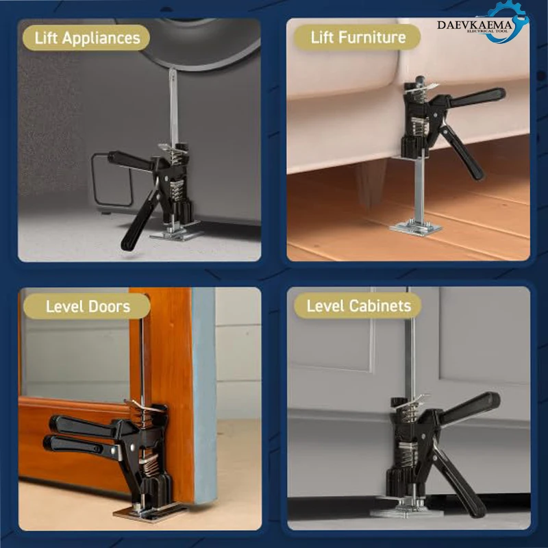 Arm Jack Handle Construction Jack Wall Tile Height Adjustment Lifting Device Door Panel Lifting Cabinet,Pair Dynamic Load 450 LB