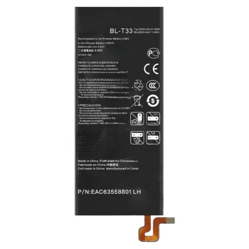 New Replacement Mobile Phone Battery BL-T33 3.85V 3000mAh for LG Q6 M700A M700N T33 BLT33 M700AN M700DSK