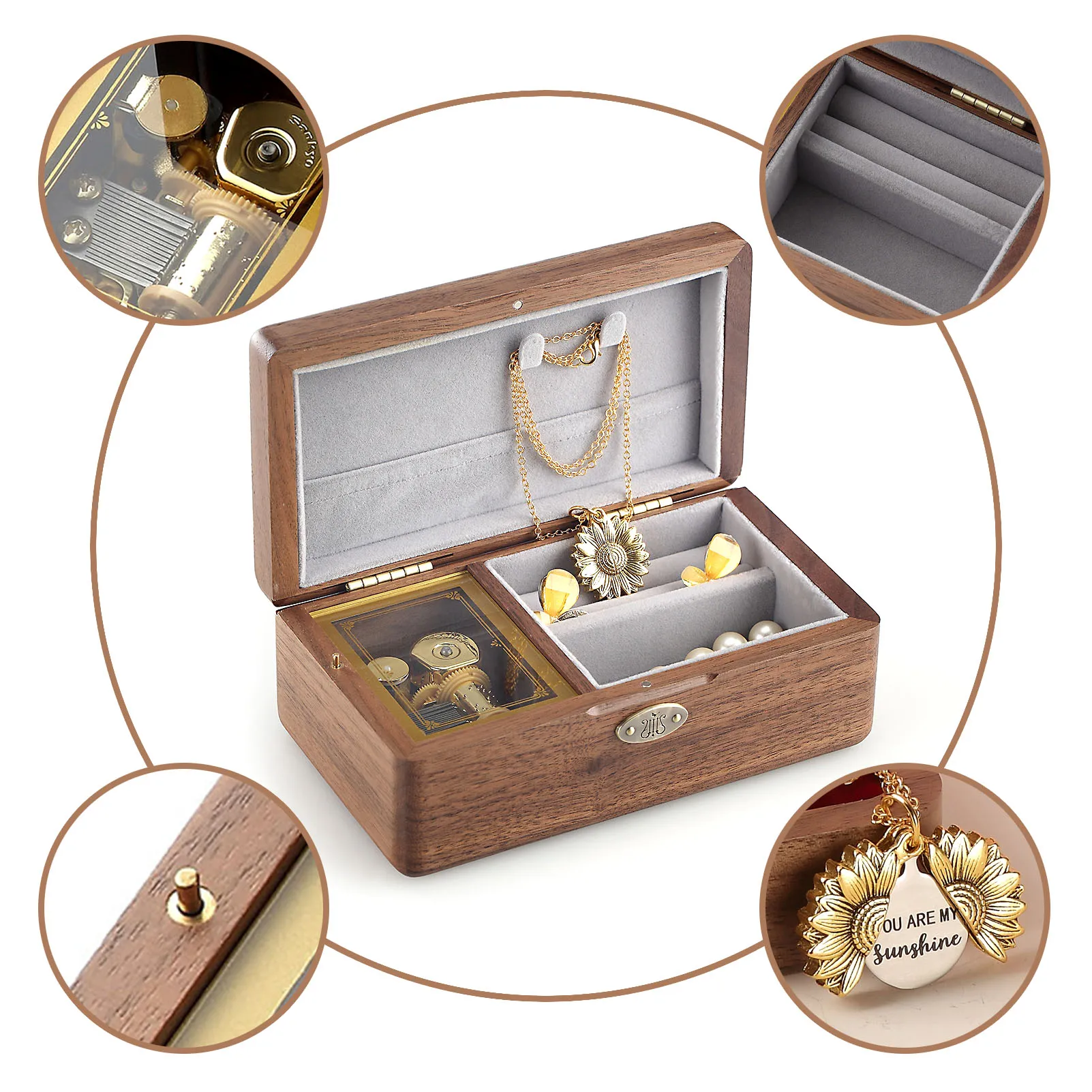 SOFTALK Storage Jewelry Once Upon a December Music Box Birthday, Christmas, Valentine's Day Gifts Gift for Girlfriend Boyfriend