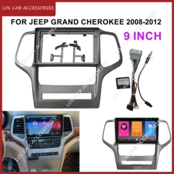 9 Inch Fascia For JEEP Grand Cherokee 2008-2012 Car Radio Stereo 2 Din Head Unit GPS MP5 Android Player Dash Board Frame Install