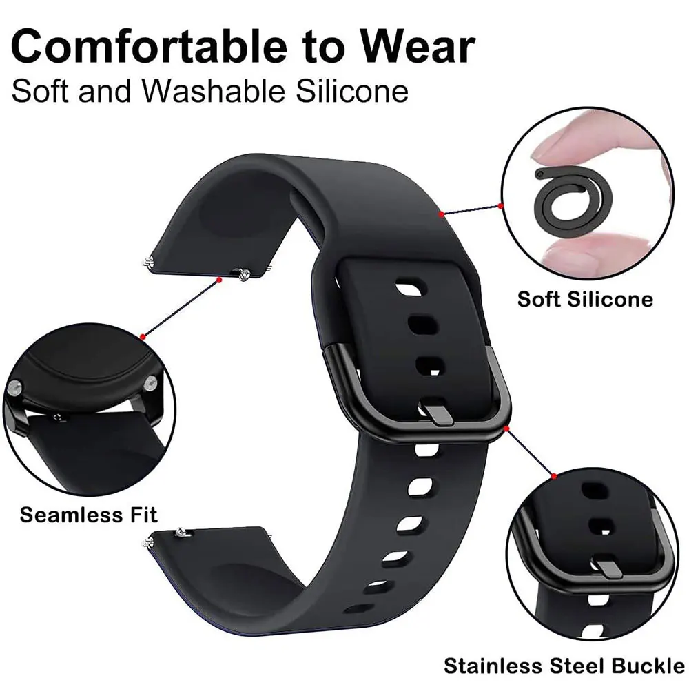 Silicone Wristband Strap for Maimo Watch Flow, Replacement Watch Accessories Correa Sport Watchband Bracelet for Maimo Watch Flo