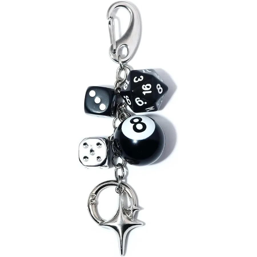 

8 Ball Dice Charm Keychain Cute Bag Purse Handbag Accessories Y2K Aesthetic Key Chain for Women Men