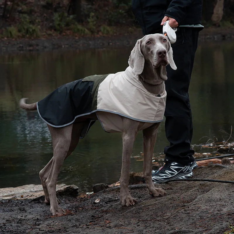 

Водонепроницаемый плащ для собак средних и больших собак — ветрозащитная уличная куртка с цветными блоками, пальто для собак на весну/осень
