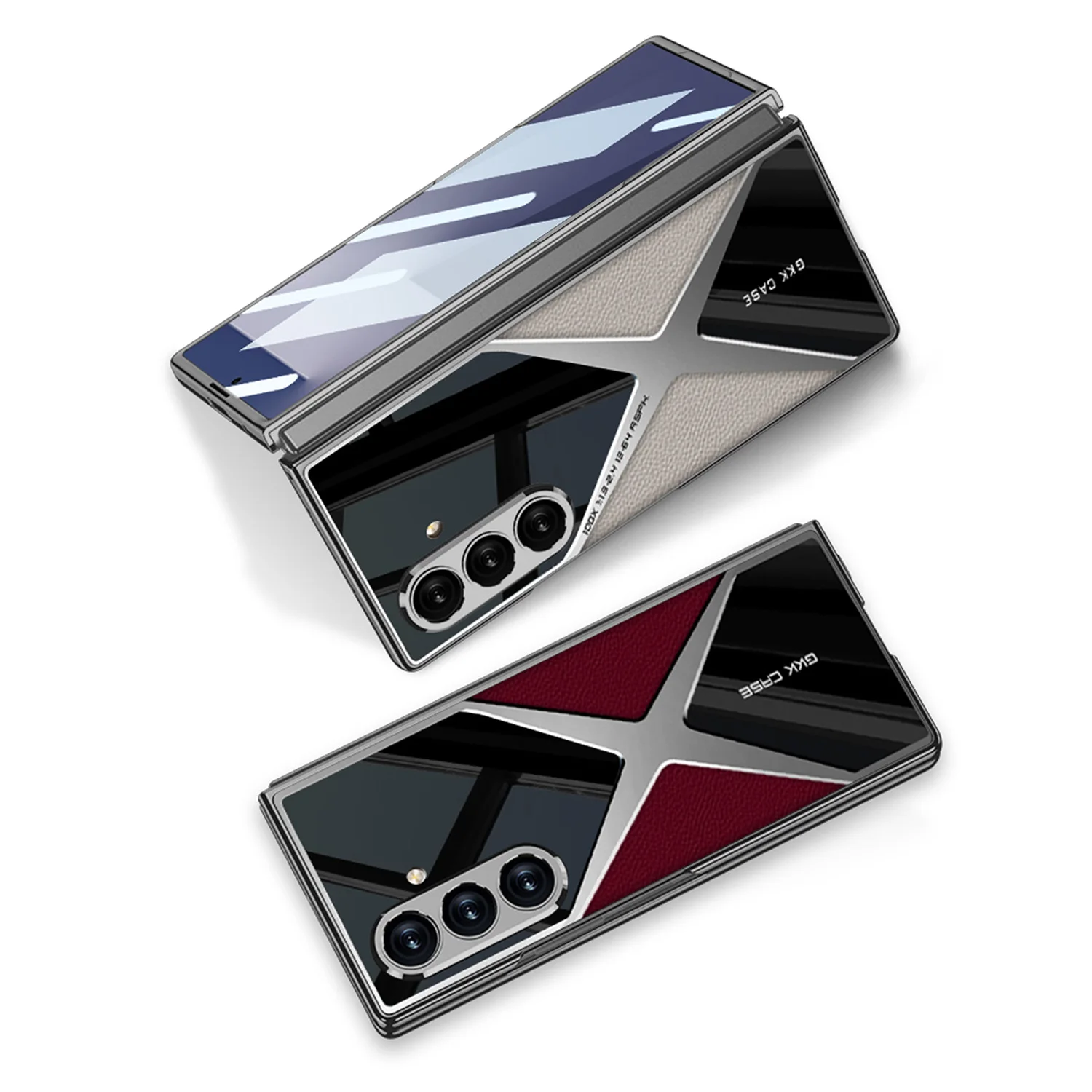 Luksusowe etui GKK Super X z powłoką galwaniczną do Samsung Galaxy Z Fold 7 6, szkło na ekran zewnętrznego modułu, twarde plastikowe plecki, etui na Galaxy Z Fold7 — zdjęcie produktu 6